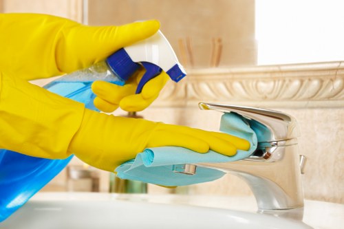 Local team cleaning brickwork and façade surfaces in Wimbledon